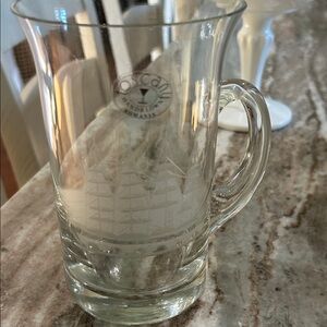 4 Clear Hand Blown Romania Glass Mugs by Toscany